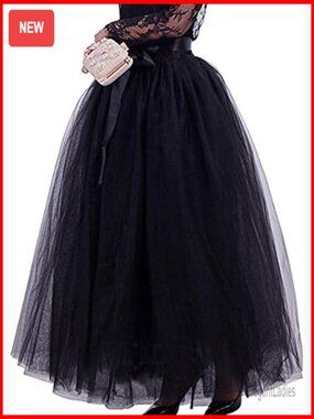 Plus Size Long Maxi A-Line Tutu Tulle Skirt with Elastic Waist